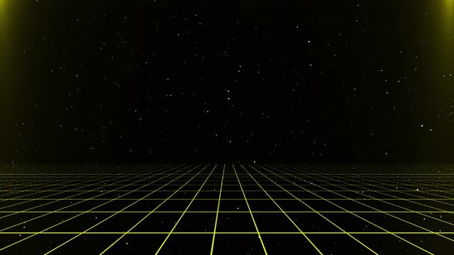 Retro cyberpunk style 80s Sci-Fi Background Futuristic with laser grid landscape. Digital cyber surface style of the 1980`s.