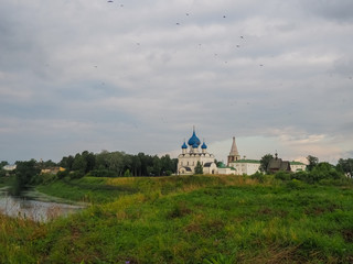 photo of a Russian large field above a cloudy sky