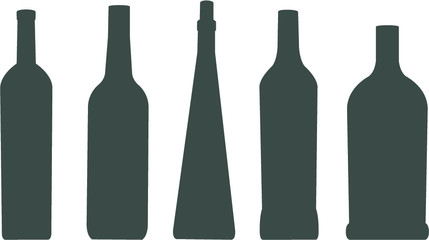 set of wine bottles