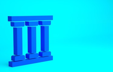 Blue Prison window icon isolated on blue background. Minimalism concept. 3d illustration 3D render.