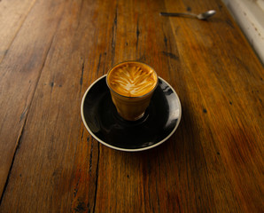 Piccolo Latte skim milk with hazelnut syrup Sydney NSW Australia