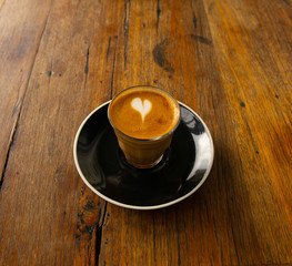 Piccolo Latte skim milk with hazelnut syrup Sydney NSW Australia