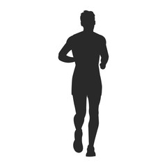 Silhouette of a running person from the back
