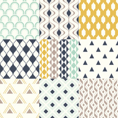 Seamless modern geometric and curved abstract modern vector background. All over repeated print pattern for wallpaper cover, home interior, fabric design