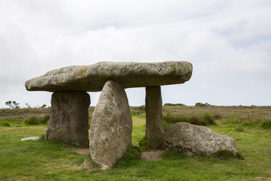 Lanyon Quoit, a megalithic dolmen site with a 12-ton capstone