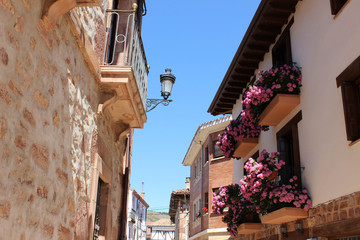 Fototapeta na wymiar Picturesque streets of the town of Ezcaray (La Rioja, Spain)