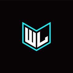 initial W L letter with book style logo template vector