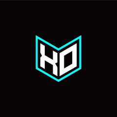 initial X O letter with book style logo template vector