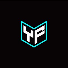 initial Y F letter with book style logo template vector