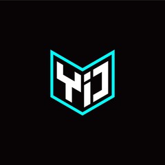 initial Y I letter with book style logo template vector