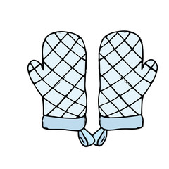 Cooking Gloves hand drawn icon