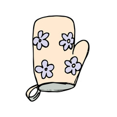 Cooking Gloves hand drawn icon
