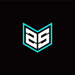 initial Z S letter with book style logo template vector