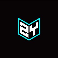 initial Z Y letter with book style logo template vector