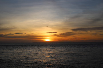 Sunset Over the Angel's Billabong beach on Nusa Penida Island, Bali, Indonesia. Amazing  view of Indian Ocean 