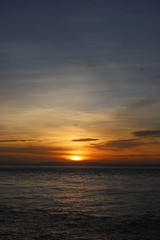 Sunset Over the Angel's Billabong beach on Nusa Penida Island, Bali, Indonesia. Amazing  view of Indian Ocean 