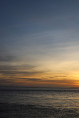 Sunset Over the Angel's Billabong beach on Nusa Penida Island, Bali, Indonesia. Amazing  view of Indian Ocean 