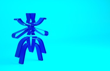Blue Mosquito icon isolated on blue background. Minimalism concept. 3d illustration 3D render.