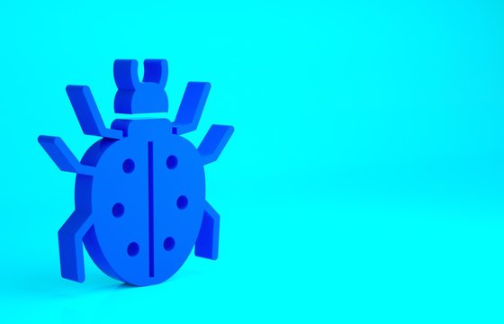 Blue Mite icon isolated on blue background. Minimalism concept. 3d illustration 3D render.
