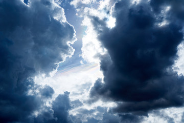 soft focus nimbus cloud and blue sky in the shiny day