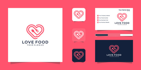 love food logo for restaurant and business card inspiration