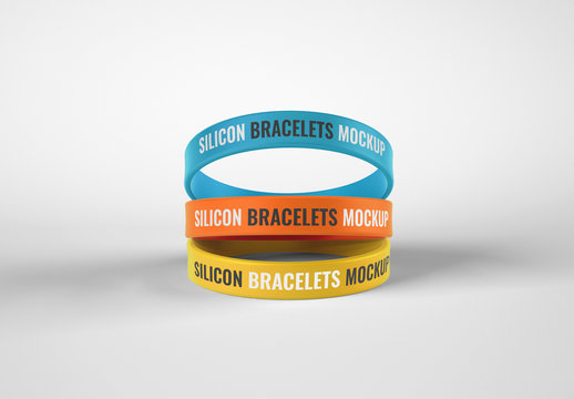 Silicone Wristbands Mockup, Bracelet for Creative Design and Branding Projects