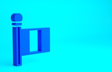Blue Flag Italy icon isolated on blue background. Minimalism concept. 3d illustration 3D render.