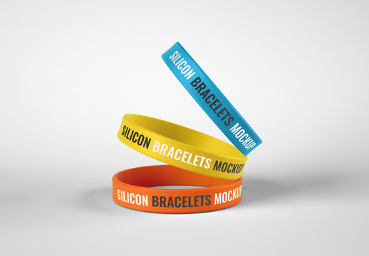 Silicone Wristbands Mockup, Bracelet for Creative Design and Branding Projects