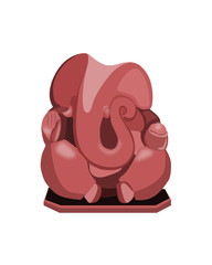 Vector of Indian god Ganpati in red colour 