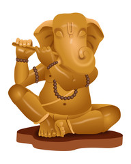 Vector of Indian god in wooden effect