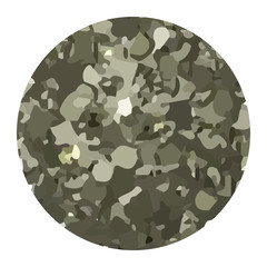 Round color icon military, camouflage in grunge style - isolated on white background - vector.Abstract element for design