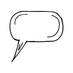 Naklejka premium Bubble Speech Hand Drawn Icon Vector