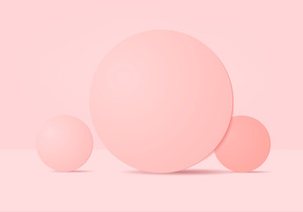 Cylinder abstract minimal scene with geometric platform. Summer background vector 3d rendering with podium. stand to show cosmetic products. Stage Showcase on pedestal modern 3d studio pink pastel