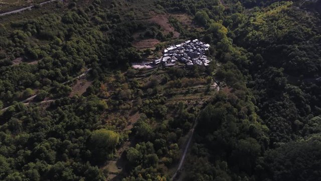 Beautiful village of Pe&ntilde;alba de Santiago. Leon, Spain. Aerial Drone Footage