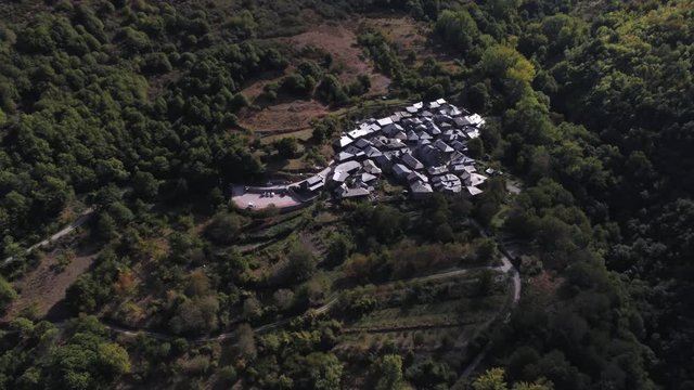 Beautiful village of Pe&ntilde;alba de Santiago. Leon, Spain. Aerial Drone Footage