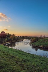 Naklejka premium Sonnenuntergang an der Nidda