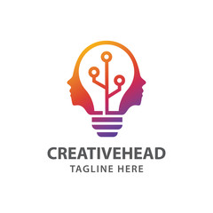 Creative People logo with light bulb logo design