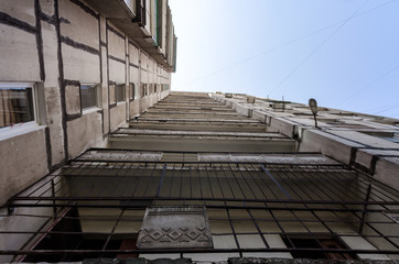 Obraz premium old gray high building in Uraine Donbass