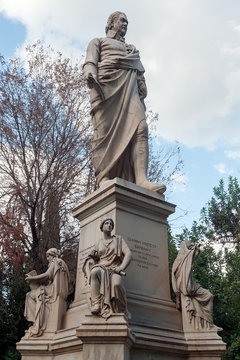 The marble statue of Ioannis Varvakis. Its located in the garden of the Zappeion Palace of Athens, Greece