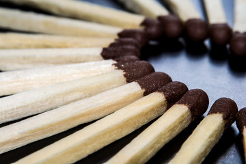 matches on a black background