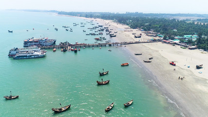 Top view of The saint martin island in Bangladesh