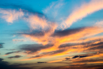 sunset sky and clouds