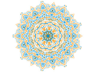 ornamental round ornament orange and blue