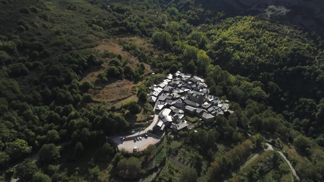 Beautiful village of Pe&ntilde;alba de Santiago. Leon, Spain. Aerial Drone Footage