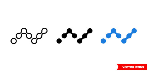 Nano cryptocurrency icon of 3 types color, black and white, outline. Isolated vector sign symbol.