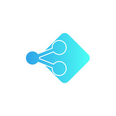 Share And Play Logo. Triangle technology icon. Abstract clip sign.