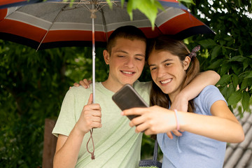 young people take a selfie photo