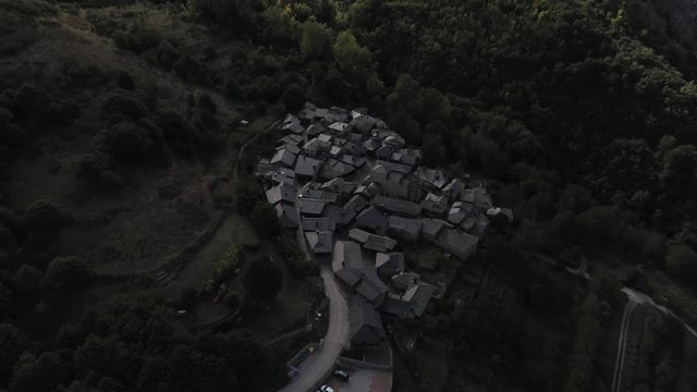 Beautiful village of Pe&ntilde;alba de Santiago. Leon, Spain. Aerial Drone Footage