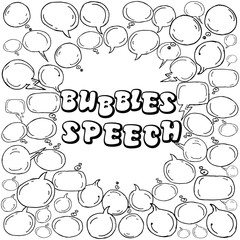 Bubble speech set hand drawn icon