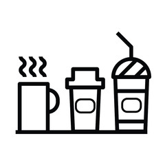 Coffee icons with White Background